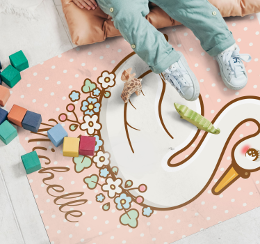 Tappeto vinile con nome paesaggio del cigno personalizzato - TenStickers