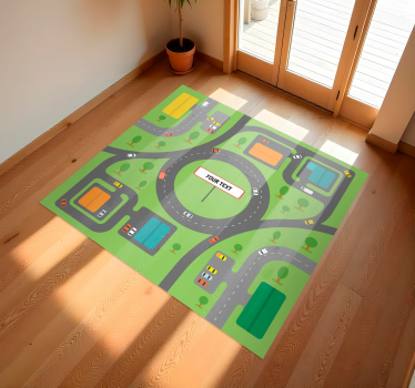 Tappeto vinile con nome paesaggio urbano personalizzato - TenStickers