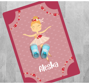 Tappeto vinile con nome pezzo di ballerina - TenStickers