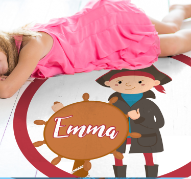 Tappeto vinile con nome pirata personalizzabile - TenStickers