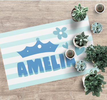 Tappeto vinile con nome posizionamento corona - TenStickers