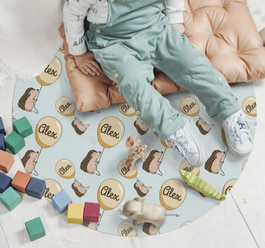 Tappeto vinile con nome riccio personalizzato - TenStickers