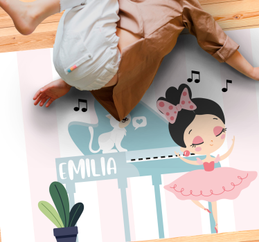 Tappeto vinile con nome scena di danza del balletto - TenStickers
