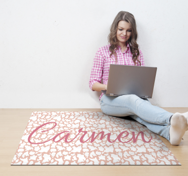 Tappeto vinile con nome stampa animalier personalizzata - TenStickers