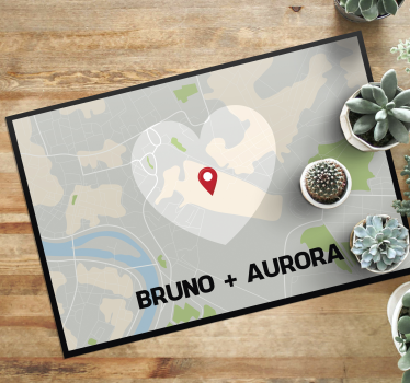 Tappeto vinile con nome posizione mappa personalizzata - TenStickers