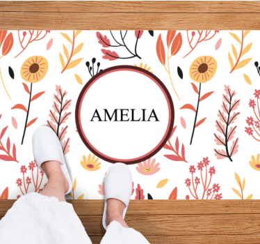 Tappeto vinile con nome stile naturale - TenStickers