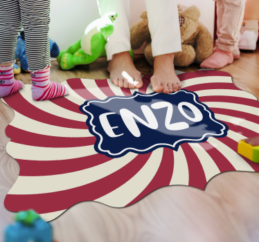 Tappeto vinile con nome strisce personalizzate - TenStickers