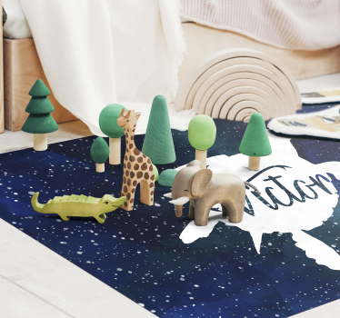 Tappeto vinile con nome tartaruga marina stellata - TenStickers