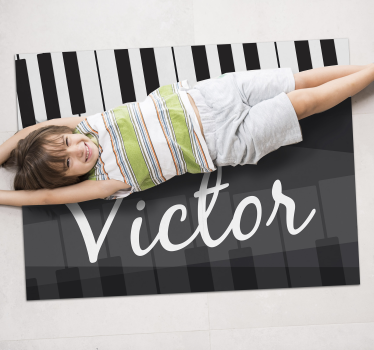 Tappeto vinile con nome tastiera personalizzabile - TenStickers