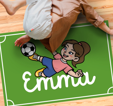 Tappeto vinile con nome tema del campo da calcio - TenStickers