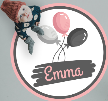 Tappeto vinile con nome tema palloncino personalizzato - TenStickers