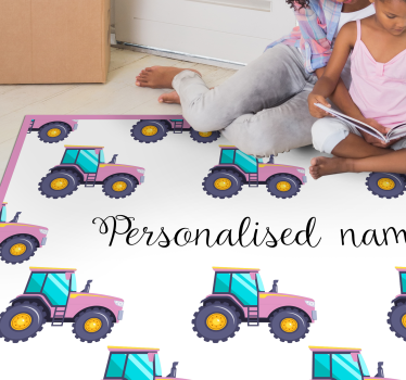 Tappeto vinile con nome trattore personalizzabile - TenStickers