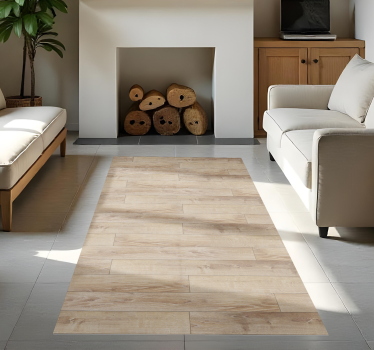 Tappeto vinile effetto legno pavimento in parquet beige - TenStickers