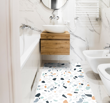 Tappeto vinile bagno mix di ciottoli colorati - TenStickers