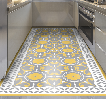 Tappeto pvc cucina modello grigio giallo - TenStickers