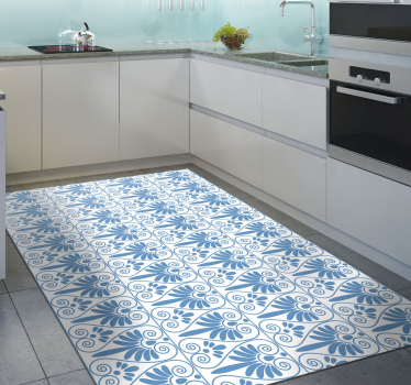 Tappeto vinile piastrelle sofisticato motivo blu - TenStickers