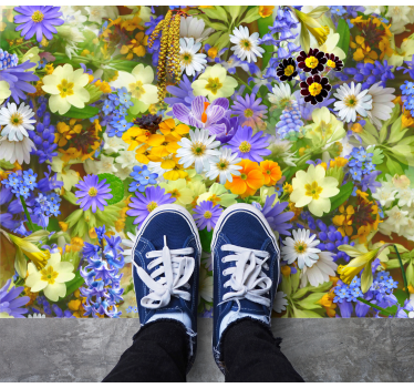 Tappeto vinile fiori concetto di fiore vivace - TenStickers