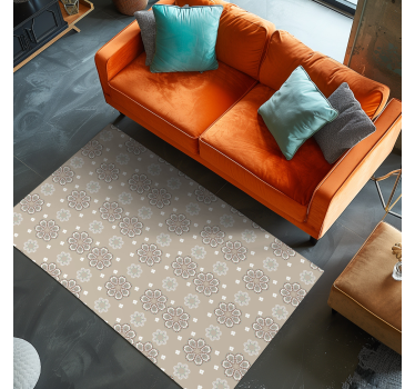 Tappeto vinile fiori motivo floreale elegante mosaico - TenStickers