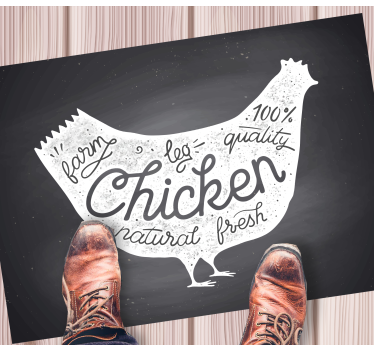 Tappeto pvc cucina pollo fresco di fattoria - TenStickers