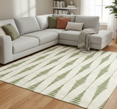 Tappeto vinile geometrico verde muschio ikat - TenStickers