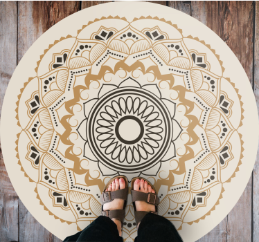 Tappeto vinile Mandala beige - TenStickers