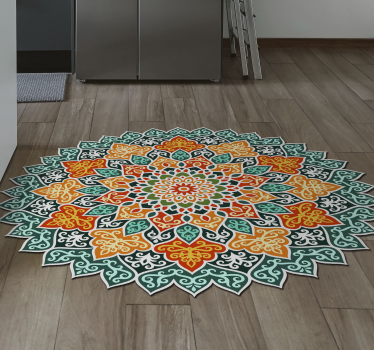 Tappeto vinile Mandala disegno del cerchio radiante - TenStickers