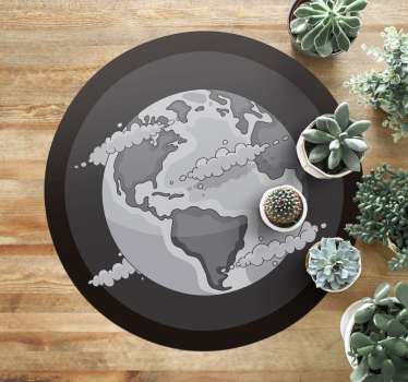 Tappeto vinile mappamondo globo monocromatico - TenStickers