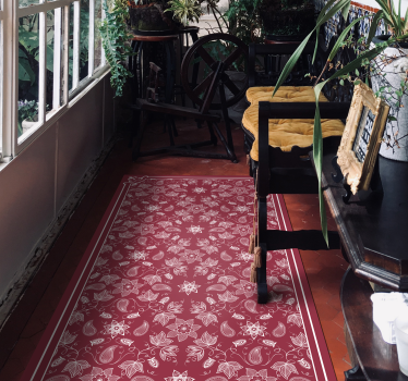 Tappeto vinile mosaico arazzo floreale ornato - TenStickers