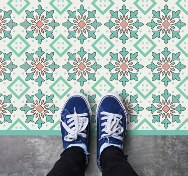 Tappeto vinile piastrelle concetto di mosaico floreale - TenStickers