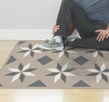 Tappeto vinile beige motivi a stella - TenStickers
