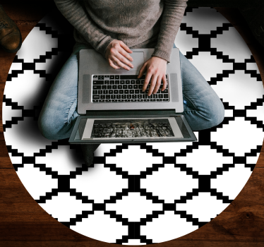 Tappeto vinile geometrico bianco e nero moderno - TenStickers
