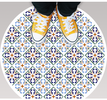 Tappeto vinile piastrelle sfumature geometriche di blu - TenStickers