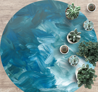 Tappeti vinile motivi pennellate di vernice blu - TenStickers