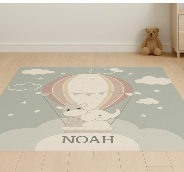 Tappeto vinile per bambini mongolfiera personalizzata - TenStickers