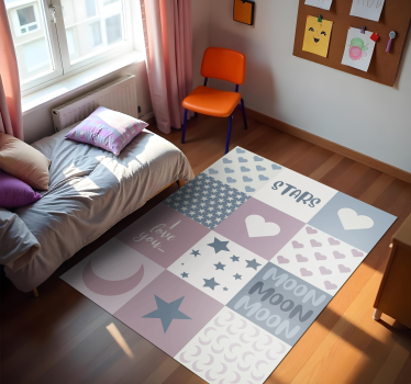 Tappeto vinile per bambini ti amo luna - TenStickers