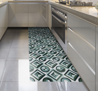 Tappeto vinile piastrelle corridore da cucina geometrico - TenStickers