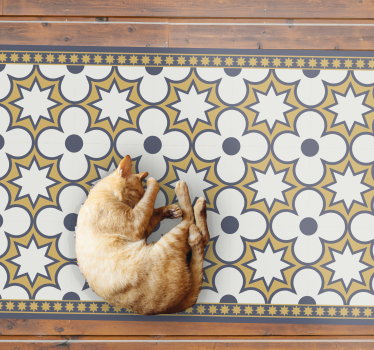 Tappeto vinile piastrelle disposizione a mosaico a stella - TenStickers