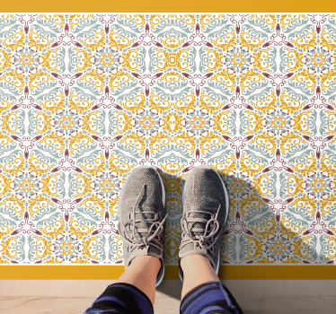 Tappeto vinile piastrelle motivo a mosaico ornato - TenStickers