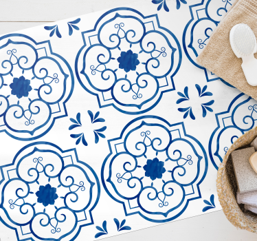Tappeto vinile piastrelle motivo di piastrelle ornate - TenStickers