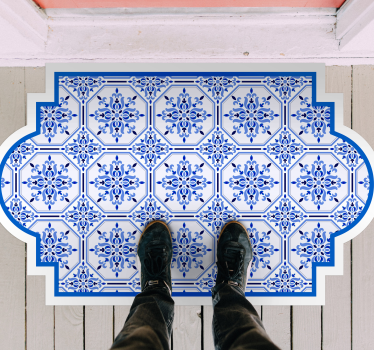 Tappeto vinile piastrelle piastrelle blu decorate - TenStickers