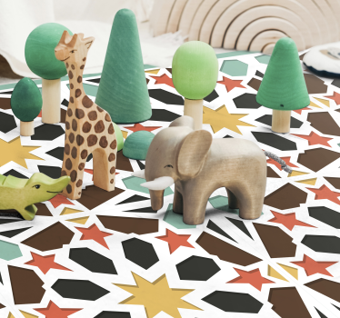 Tappeto vinile piastrelle piastrelle colorate stellate - TenStickers