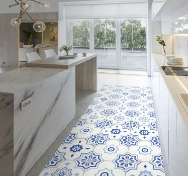 Tappeto vinile piastrelle runner geometrico - TenStickers