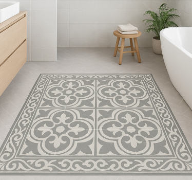 Tappeto vinile quadrato eleganti piastrelle grigie - TenStickers