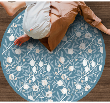 Tappeto vinile rotondo stile floreale circolare - TenStickers