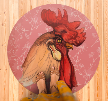 Tappeto vinile animali opera d'arte del gallo - TenStickers