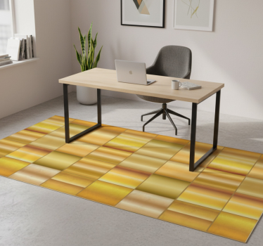 Tappeto vinile ufficio blocchi giallo oro - TenStickers