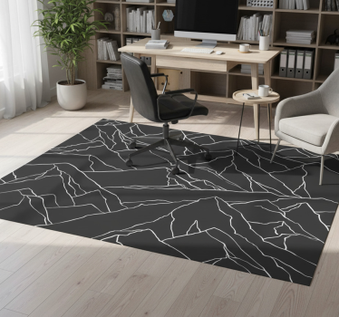 Tappeto vinile ufficio contorno di montagne - TenStickers