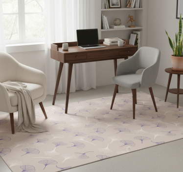 Tappeto vinile ufficio crema foglie di ginkgo - TenStickers