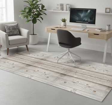 Tappeto vinile ufficio effetto legno pino bianco - TenStickers