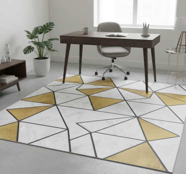 Tappeto vinile ufficio effetto marmo geometrico - TenStickers